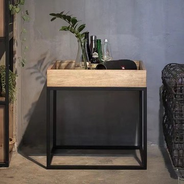 免運 公司貨 茶幾 方桌茶幾 小茶幾 邊幾 邊桌 客廳茶幾 loft美式實木鐵藝小茶幾邊幾角幾工業風客廳小方幾創意沙發桌邊桌特惠/開立發票Y0928