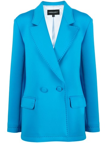 Cynthia Rowley - Bonded double-breasted blazer - women - Polyester - L - Blue