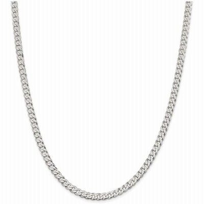 Finejewelers 16インチスターリングシルバー4.5mmベベルカーブチェーンネックレス　並行輸入品