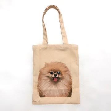 汪喵帆布提袋 - 棕色博美