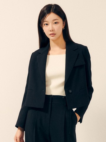 Embroidered Back button Cropped Jacket GP9P0JK911