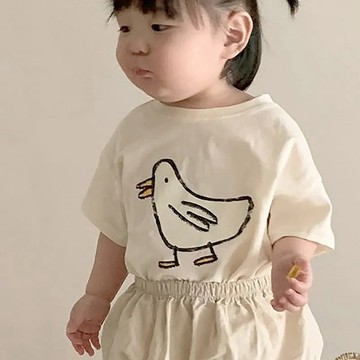 韓范兒~夏新款韓版兒童裝純棉男女寶寶糖果色百搭短袖T恤上衣潮 女童短袖T恤 中小童上衣 夏裝 可愛上衣 卡通T恤