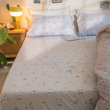 咪醬日記 K4 King Size床包與雙人鋪棉兩用被四件組 100%精梳棉 台灣製