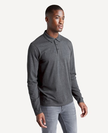 Kenneth Cole | Knit Long-Sleeve Polo in Black, Size: 2XL