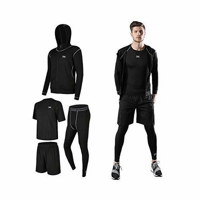 コンプレッションウェア セット スポーツウェア メンズ 長袖 半袖 冬 上下 4点セット 6カラー トレーニング ランニング 吸汗 速乾 通販 Lineポイント最大get Lineショッピング