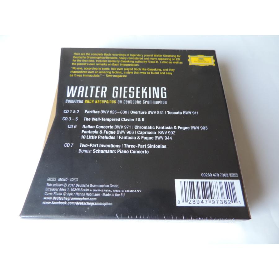 Walter Gieseking Complete Bach Recordings on DG CDs CD