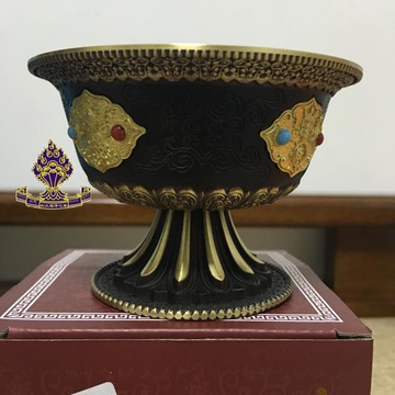 【利眾福澤之家】藏傳佛教用品 純銅雕花供水碗 供水杯 高腳1入