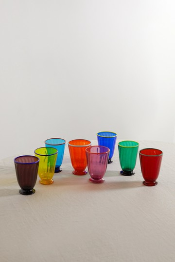 La DoubleJ - Rainbow Set Of Eight Glasses - Orange - one size