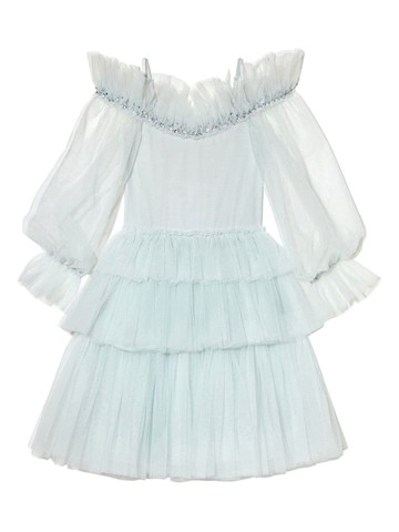 Tutu Du Monde - Tinker ruffled tulle dress - kids - Cotton/Nylon - 4-5 - Blue