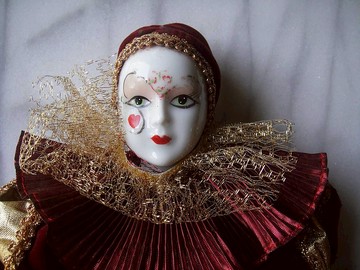 【老時光 OLD-TIME】早期二手義大利威尼斯藝術節手工陶瓷人偶