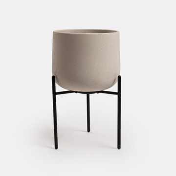 日本KINTO 附架陶瓷盆器16cm 大地灰