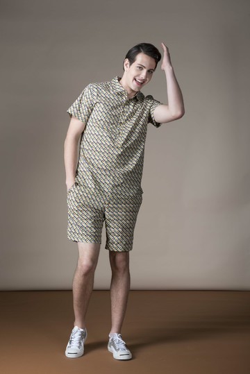 Sevenfold Cross Printed Short (Brown/Yellow) 交叉印花短褲 (棕/黃)