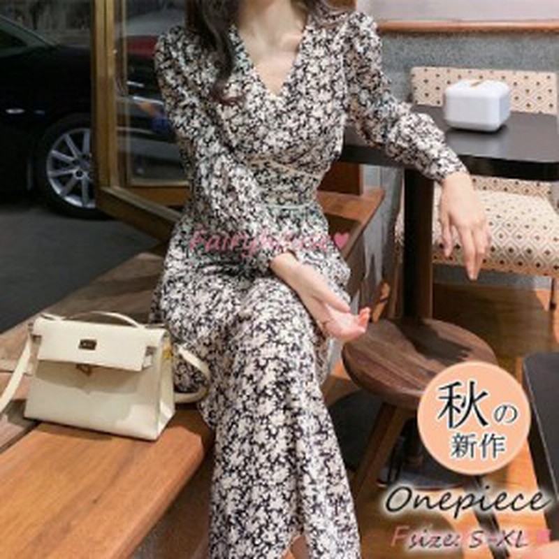 ワンピース レディース 40代 きれいめ マキシワンピース 秋服 長袖ワンピース 花柄 パフスリーブ Vネック Aラインスカート オシャレ大人 通販 Lineポイント最大1 0 Get Lineショッピング