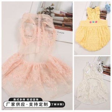 夏季新款寵物服飾薄款寵物夏天衣服貓咪狗狗蕾絲公主裙子寵物衣服