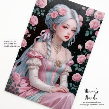 《宮廷的杜巴莉玫瑰》☘️洛可可風 薔薇公主 放入手機或皮夾的插畫 藝術卡 塑膠製