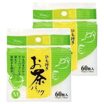 日本製沖泡濾袋 寬底設計 附棉繩 一次性使用  白色  2包  60入