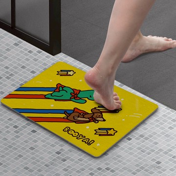 【HORLaY】JOGUMAN 一起出任務．軟式硅藻土地墊｜正版授權｜ 速乾吸水 好收納