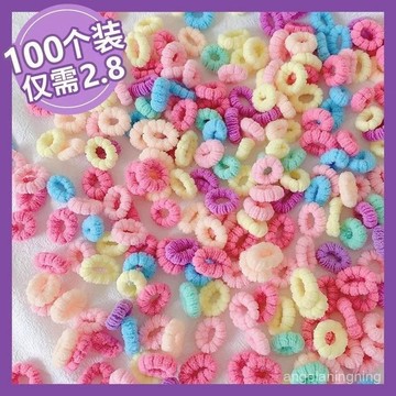 夏日爆款✨兒童糖果色毛巾小髮圈頭飾女童不傷髮皮筋女紮頭髮繩女孩頭繩 DAEW