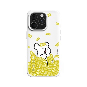 iPhone 16 Pro SolidX 白 - Maltese線條小狗 - 財富自由