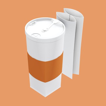 FOFOCUP 台灣創意可摺疊20oz折折杯(粉橘)