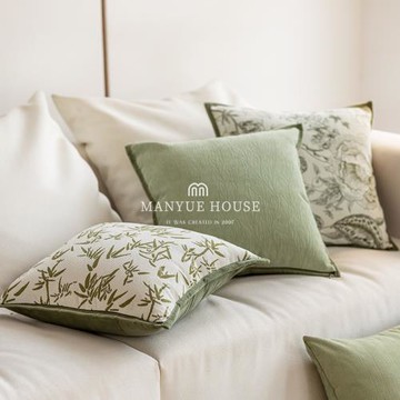 M.Life 新中式客廳沙發抱枕抱枕套雪尼爾樣板間靠枕床頭靠墊含芯