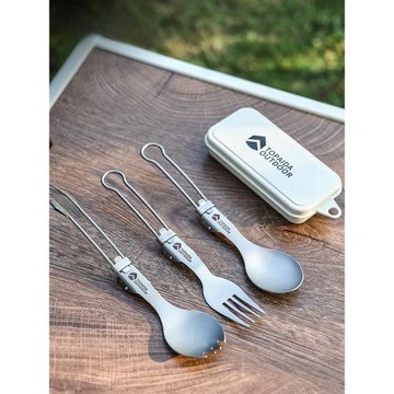 純鈦戶外便攜多功能叉勺露營筷子鈦餐具野營折疊勺子鈦合金叉子