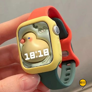 小蠻腰穿扣硅膠錶帶+錶殼 適用於 Apple Watch 11 10 錶帶 9 SE 蘋果手錶錶帶 42mm 46mm