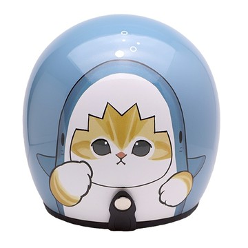 EVO 安全帽 CA-310M 鯊魚貓福 深海藍 半罩 半拆洗 卡通圖案 正版授權