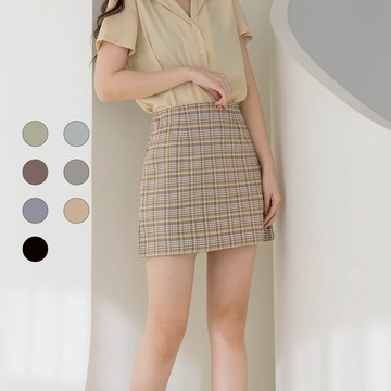 50% Fifty Percent｜微A字格紋短褲裙【期間限定】｜02289860002