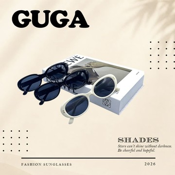 【GUGA】復古貓眼時尚偏光太陽眼鏡 UV400 防曬墨鏡｜質感圓潤橢圓框 20433