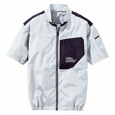 [村上被服] HOOH 快適ウェア サイドファン 半袖 ジャケット (ファンなし) V6617 メンズ 8L 39シルバーグレー