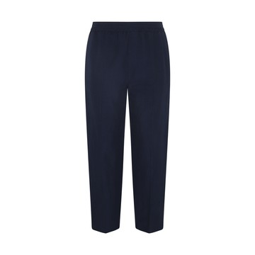 A.p.c. - Navy Blue Cotton-linen Blend Trousers