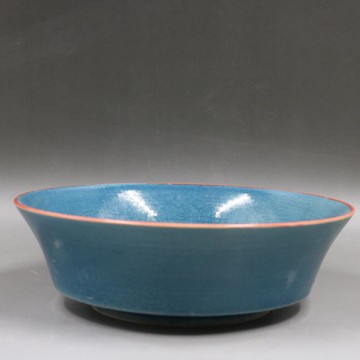 仿古宋柴窯開片刻字描金碗家居仿古裝飾瓷器擺件古董古玩老貨收藏1入