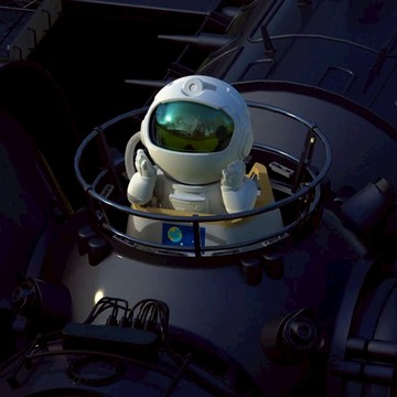【聖誕禮物首選】(帶你遨遊星空-大人小孩都會驚喜的禮物 ) AST-M35星球登月小艇太空人極光投影燈-附搖控器