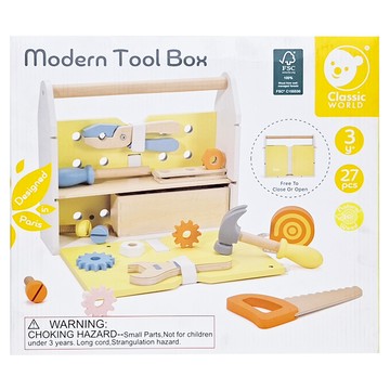 Classic WORLD 客來喜 手提工具箱  棕色 + 黃色  29 x 8 x 24.5cm  1個