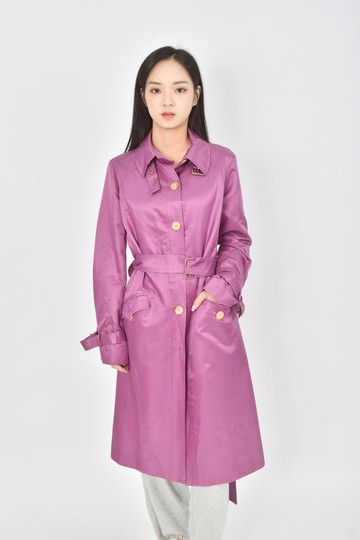 (XS（含）以下) celine秋冬棉質風衣紫色綁帶外套