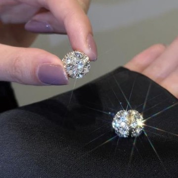 鋯石球球磁吸無耳洞款耳環精致百搭高級感耳飾氣質輕奢高級感耳夾