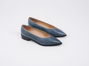 lise V領尖頭鞋 - 墨灰