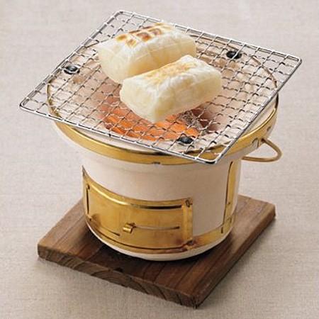 焼肉 BBQ ミニ七輪 【新品即納】コンパクト 珪藻土 卓上七輪 家庭用七輪 角型 魚焼きグリル 用 卓上コンロ 四角 炭火焼 七輪 小型 2人/3人