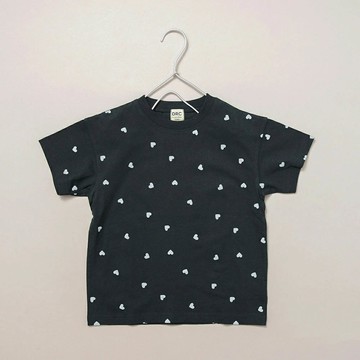 日本 BRANSHES - 純棉可愛女孩短袖上衣-迷你心心-黑