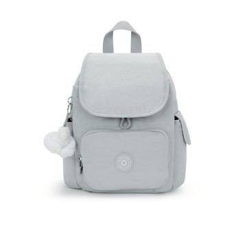 『猴子包』簡約灰拉鍊掀蓋後背包-CITY PACK MINI