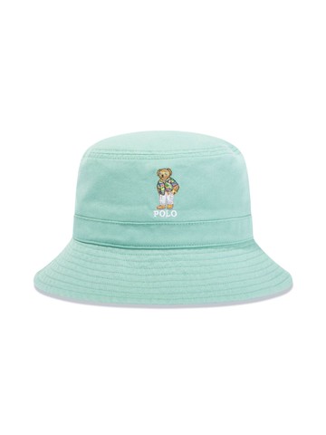 Ralph Lauren Kids - embroidered cotton bucket hat - kids - Cotton - 12-24 - Blue