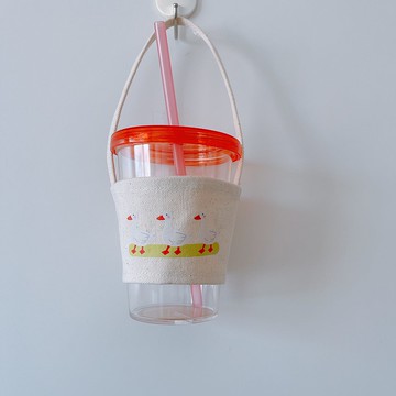 排隊鴨 環保杯袋 飲料袋 杯袋 咖啡袋