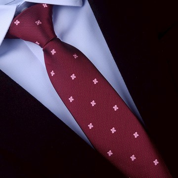 領帶男正裝商務職業西裝男士黑色藍色紅色結婚新郎手打7cm寬