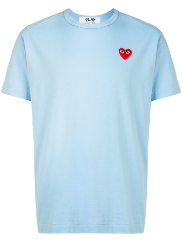 Comme Des Garçons Play - embroidered heart patch T-shirt - men - Cotton - S - Blue