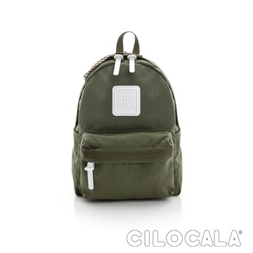 【台灣總代理】CILOCALA 亮彩尼龍防潑水後背包-小 橄欖綠