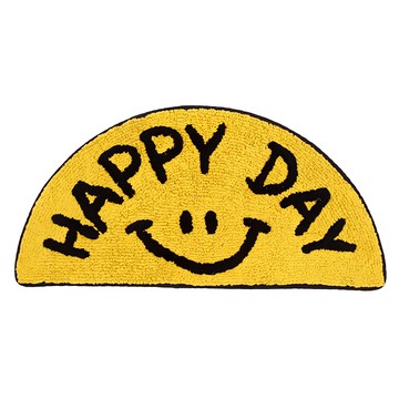 TOMO 微笑半圓腳踏墊 日本品牌/日本設計/印度生產  黃色  1個  70 x 35cm