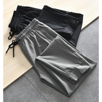 清涼 高彈 快干 外貿男士春夏新款時尚印花松緊腰速干運動休閑褲