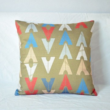 【協貿】文藝復古幾何圖案棉麻A款方形抱枕含芯