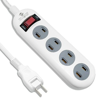 【威電】CK-2143 2孔1開4座 延長線 6尺/9尺/15尺(180度任轉插頭 過載斷電 電源線組)